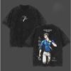 Anime Jujutsu Kaisen Nanami Kento Print T-Shirt Herren Damen T-Shirts Kurzarm Baumwollkleidung Retro Gewaschenes T-Shirt Harajuku Oberteil