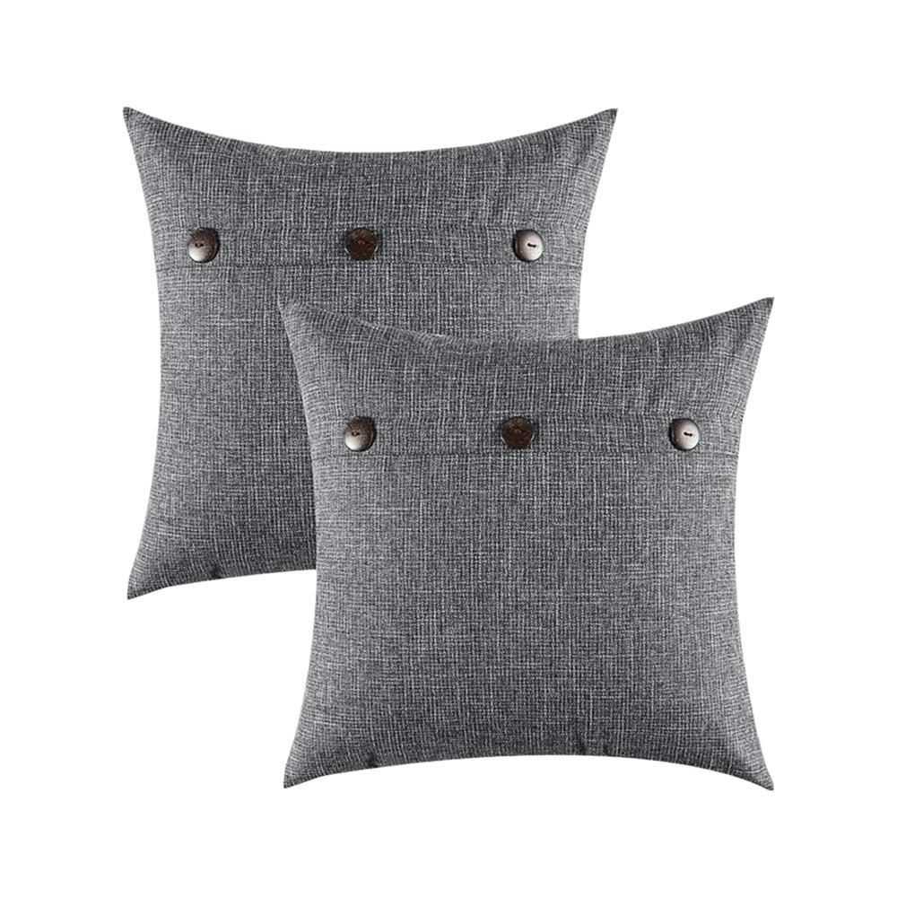 2PCS Imitation Linen Pillow Cover Breathable Japanese Style Throw Pillowcover Polyester Soft Buttoned Pillowslip Home Decor