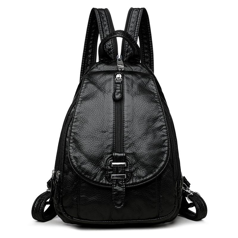 Damen Retro Rucksack PU Leder Große Kapazität Multifunktional Modische Brusttasche
