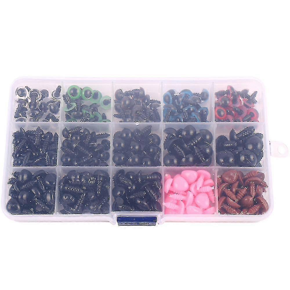 560pcs Plastic Safety Eyes And Noses For Amigurumi Crochet Crafts Dolls Stuffed Animals And Teddy Bear, Multiple Colors And Sizes 25-26