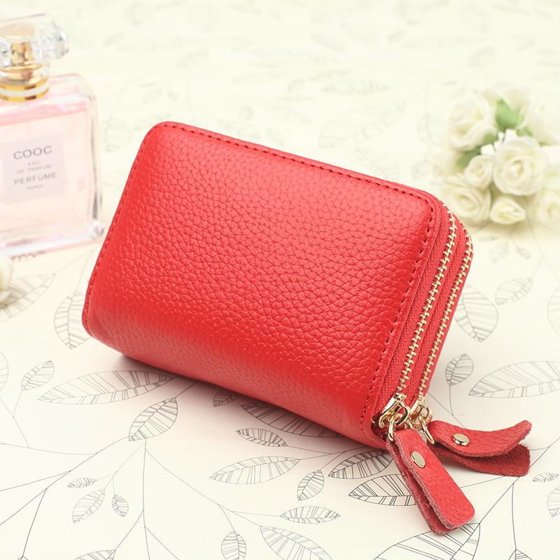 New lychee pattern fashion zipper card bag, women's card clip, credit card small change bag, one piece.