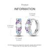 925 Sterling Silver Hoop Earrings Closely Set Purple Zircon Iris Butterfly Star Moon Cat Earrings for Women Fashion Jewelry Gift