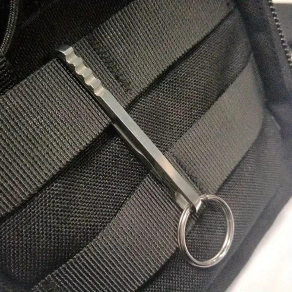 Stainless Steel Outdoor Keychain Ultra Thin Carabiner Outdoor EDC Gadget Durable Multipurpose Outdoor Emergency Tools