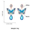 2Pcs Earrings Drops Butterflies Earring Personality Creatively Pendant Dangle Crystal Elegant Jewelry Accessories