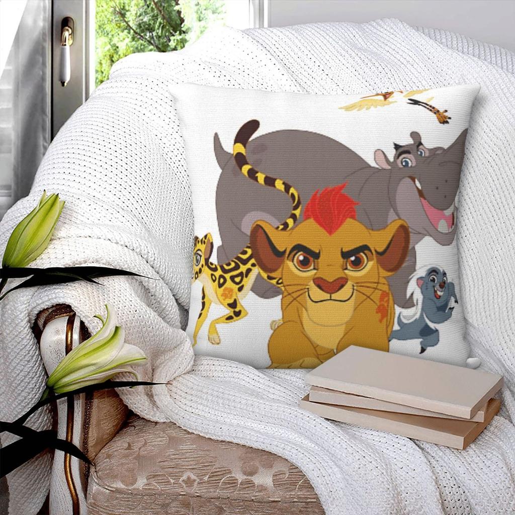 Lion Guard Square Pillowcase Pillow Cover Polyester Cushion Zip Decorative Comfort Throw Pillow for Home Living Room