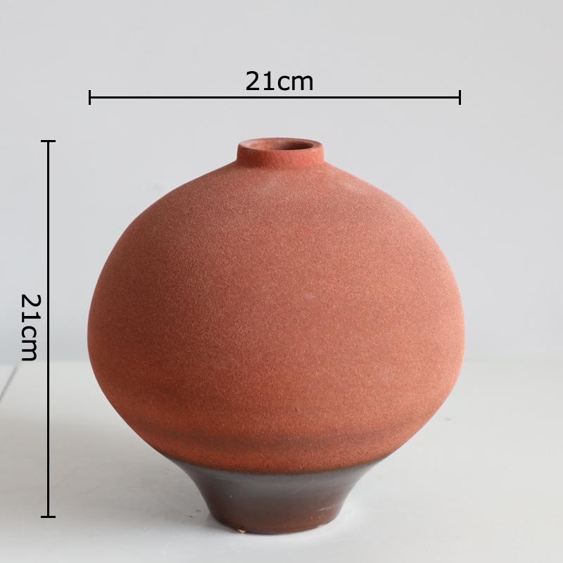 Minimalist Round Ceramic Vase Creative Plant Pot Table Decoration Flowers Arrangement Modern Floral Vases Room Aesthetic Decor