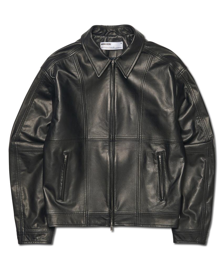 NOMANUAL Line Leather Jacket - Black