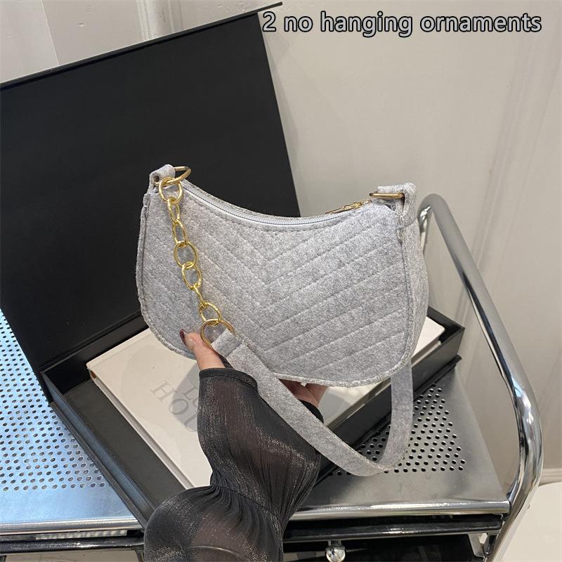 Женская мини-сумка через плечо, сумки под мышкой, однотонные повседневные сумки с цепочкой, плечевой кошелек, легкая сумка серый