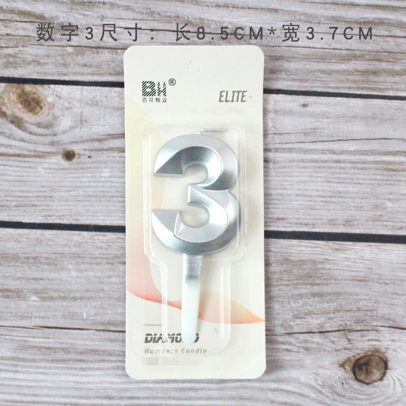 New Creative Birthday Cake Party Birthday Decoration Three-dimensional Golden Diamond Large Number Candle