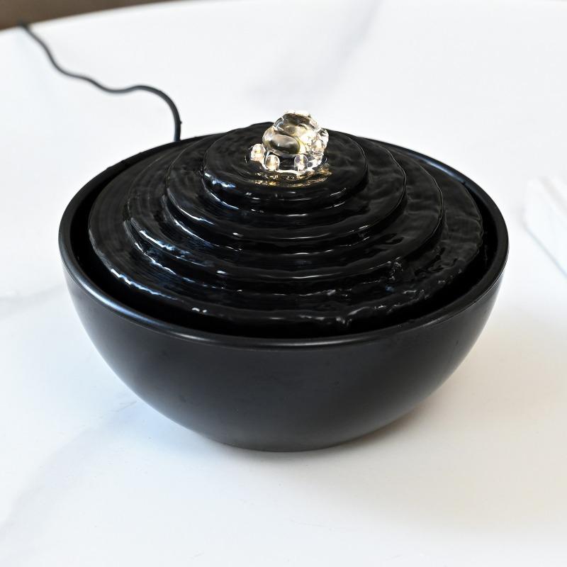 Fontana Compatta Minimalista a Cascata da Interno Soggiorno Scrivania Decorazione ad Acqua Ricircolante Accessorio Cascata Paesaggistica per Ufficio