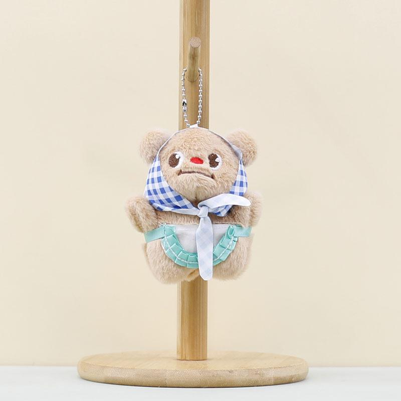 Cuddly Bear Butter Stuffed Toy Key Ring In Blue Green Yellow Scarves Bags For