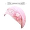 Women Knitted Wool Hats Winter Flower Decorated Warm Female Cap Beanies Fur Hat Gorros Bonnet Soft Breathable Beanie Caps