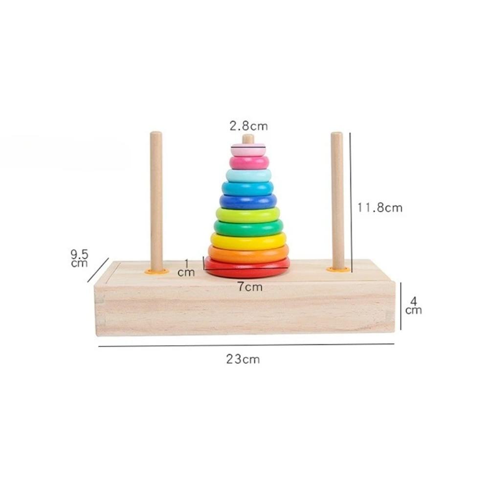 Childs Montessori  Wooden Puzzle Tower of Hanoi Early Education Toys Intelligence Logical Thinking Primary School Students Gifts