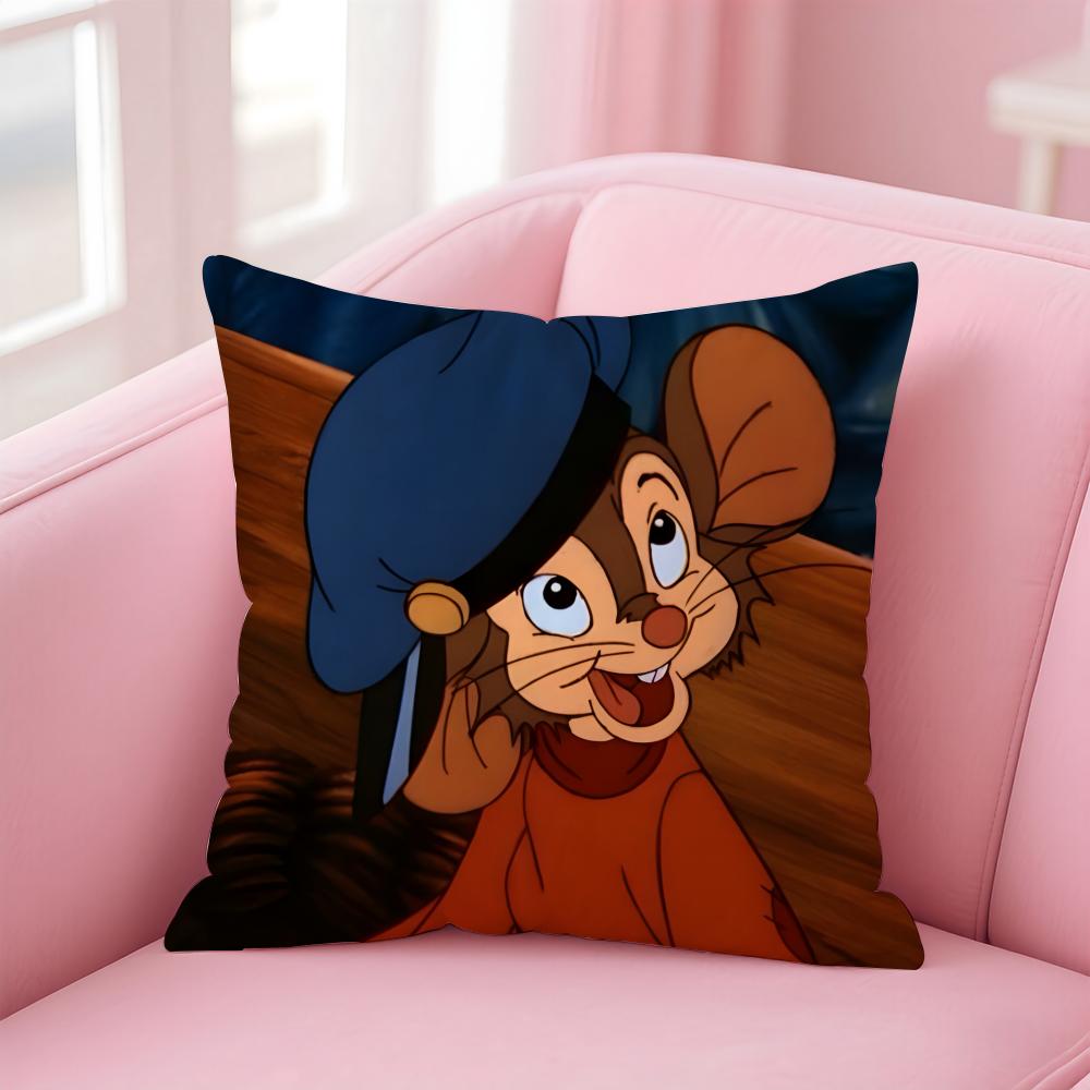 Fashion AAn American TailS Anime Cartoon Cushion Cover Pillowcase Short Plush Invisible zipper Room Sofa Cushion Cover