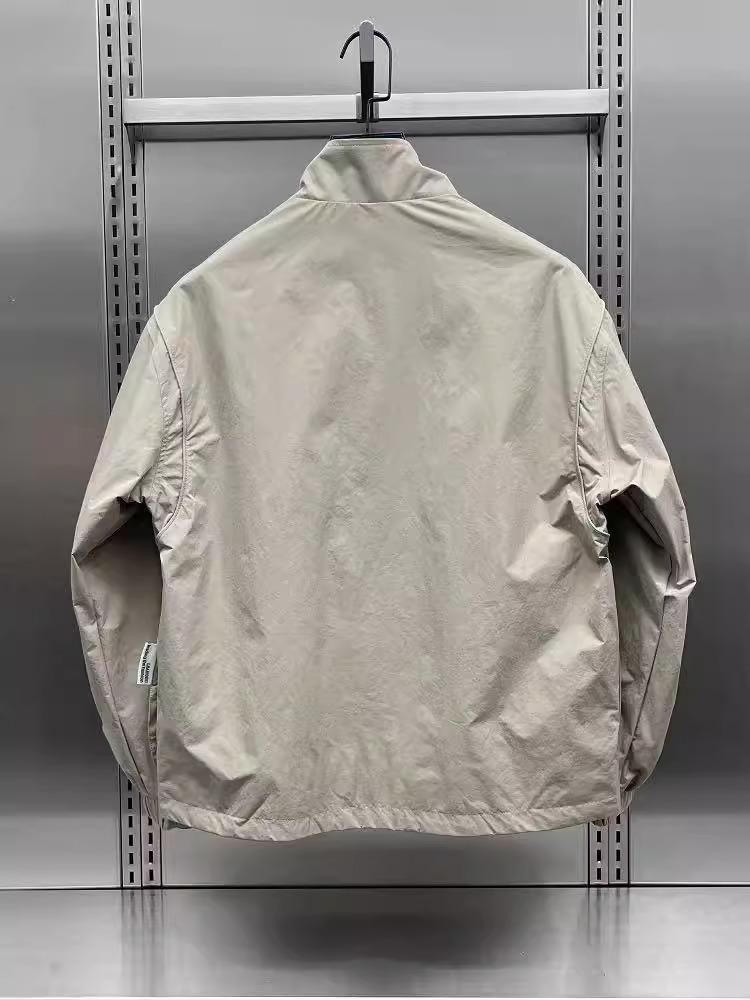 Men's Korean Style Patchwork Stand-Up Collar Jacket - Trendy Windproof Workwear for Spring & Autumn