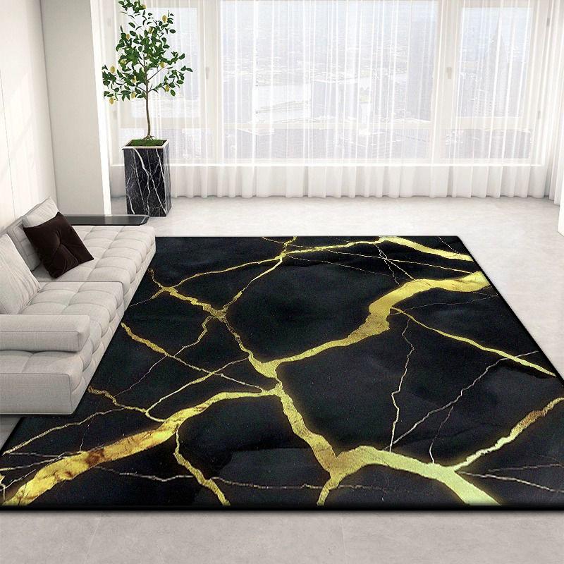Nordický luxusní domácí koberec do obývacího pokoje Pratelný Černobílý Mramorový Koberec pod Pohovku do Ložnice Dekorace Obývací Pokoj Protiskluzová Podlahová Rohož