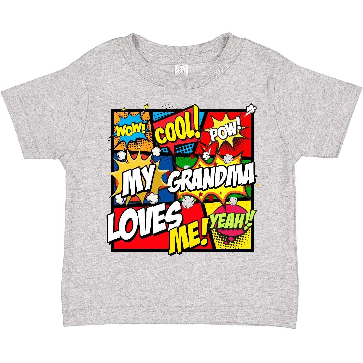 Inktastic My Grandma Loves Me Superhero Toddler T-Shirt Mothers Day Grandmother 100