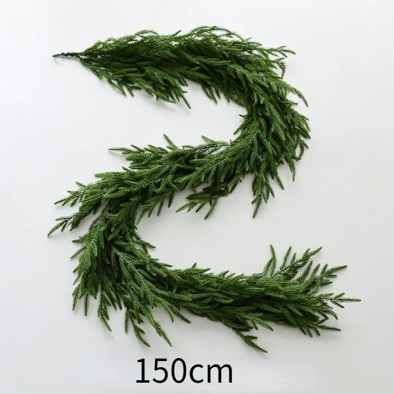Christmas Realistic Norfolk Pine Wreath Artificial Pine Greenery Garland Christmas Holiday Seasonal Interior Home Decor Valve