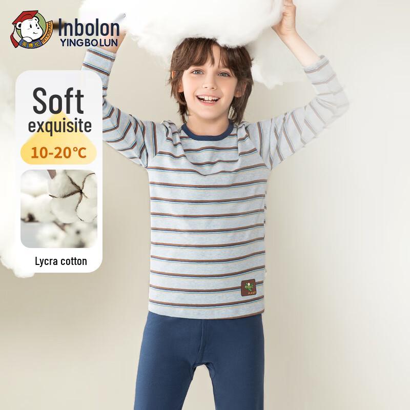 Yingbolun Boys' Pure Cotton Long Underwear Set