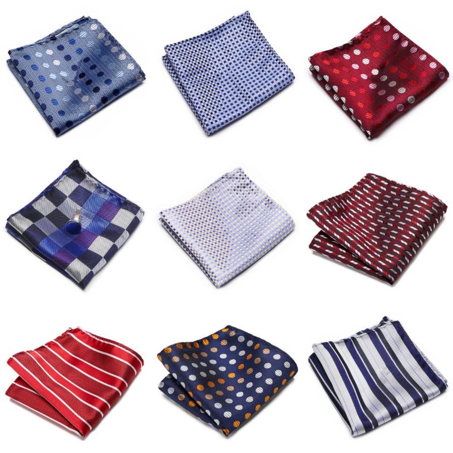 Men's Striped Jacquard Pocket Square for Weddings and Business Suits