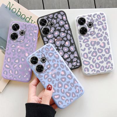 Weiche Silikonhülle mit Leopardenmuster für Samsung A55 A35 M35 S24 Xiaomi Redmi Note 13 Pro 14 Poco C65 iPhone Huawei Honor Realme Kamera Stoßfeste Abdeckung