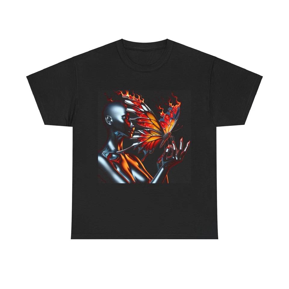 Unisex Adult T Shirt Chromium Butterfly Edgy Sensual Art XL