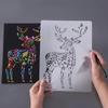 Creative DIY Animal Theme Stencils Painting Template Lace Ruler Student Personalized Scratch Drawing for Card Making Decoration