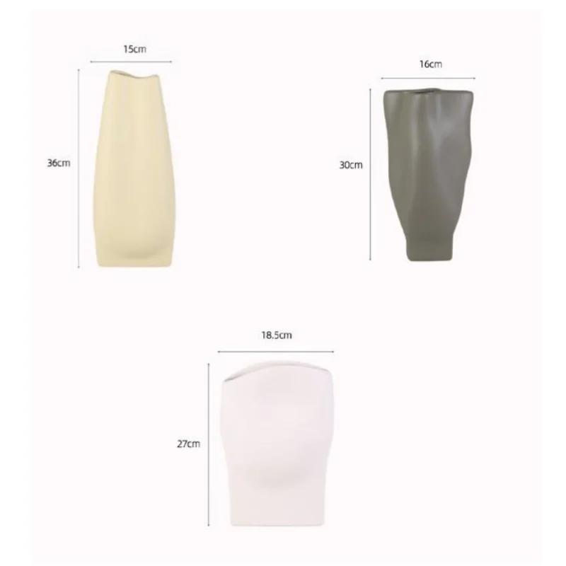 Ceramic Vase The Wrinkles Are Irregular. Flower Vase Flower Arrangement Accessories Terrarium Room Decoration Accessories