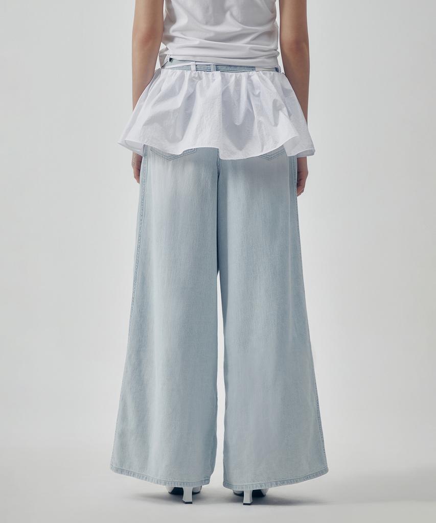 Teulimingbeodeu Glossy Layered Skirt [ White ]
