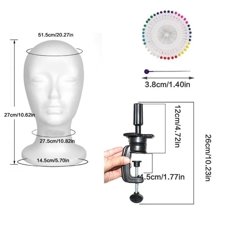 Weibliche Schaumstoff-Schaufensterpuppe Schaumstoff Perückenkopf Perückenständer und Halter Mannequinkopf-Modell Weißer Schaumstoff-Perückenständer zur Hutausstellung