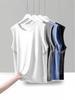 Men's Plus Size Ice Silk Sleeveless Quick-Dry Crew Neck Tank Top - Casual Loose Summer Sportswear
