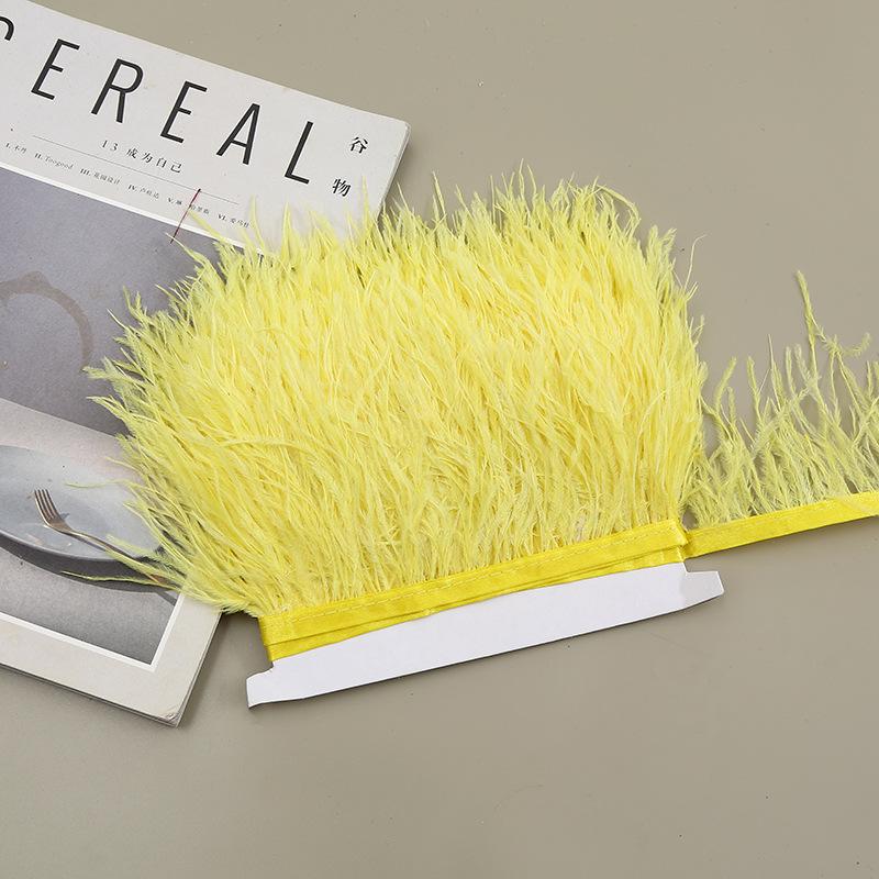Color 8-10 Cm Ostrich Hair Cloth Edge Clothing Cuffs Hem Ostrich Feather Strips Cloth With Accessories Lace