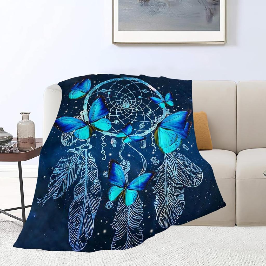 Colorful Dreamcatcher Bohemian Super Soft Fleece Throw Blanket Lightweight All Season Warm King Queen Size Blanket Lightweight