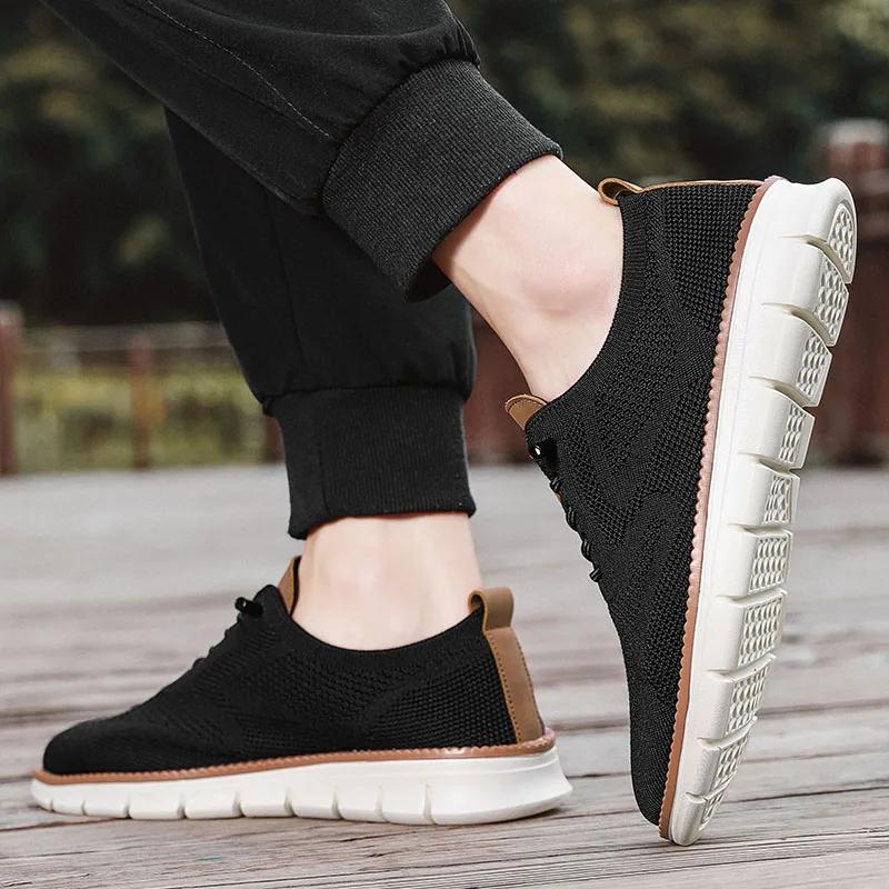 Klassische, atmungsaktive Herren-Freizeitschuhe mit Dämpfung, farblich abgesetztem Design, vielseitige Sneaker, leichte Schuhe