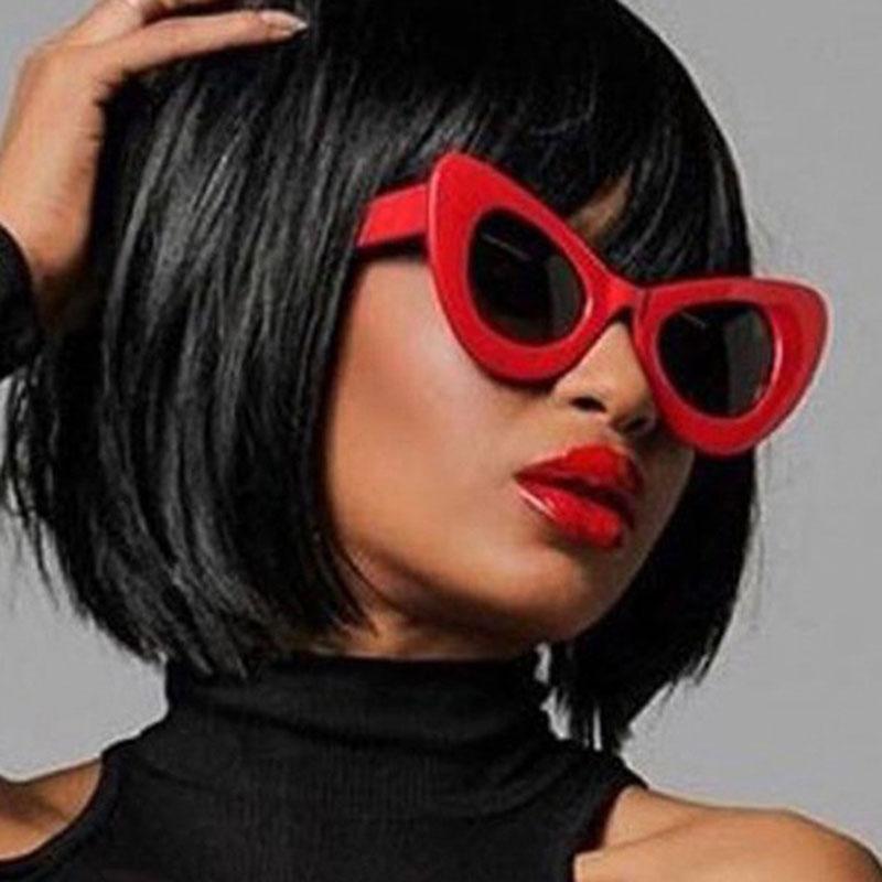 Luxury Designer Oversized Cat Eye Sunglasses Women Vintage Sweet Sexy Ladies Big Frame UV400 Sun Glasses