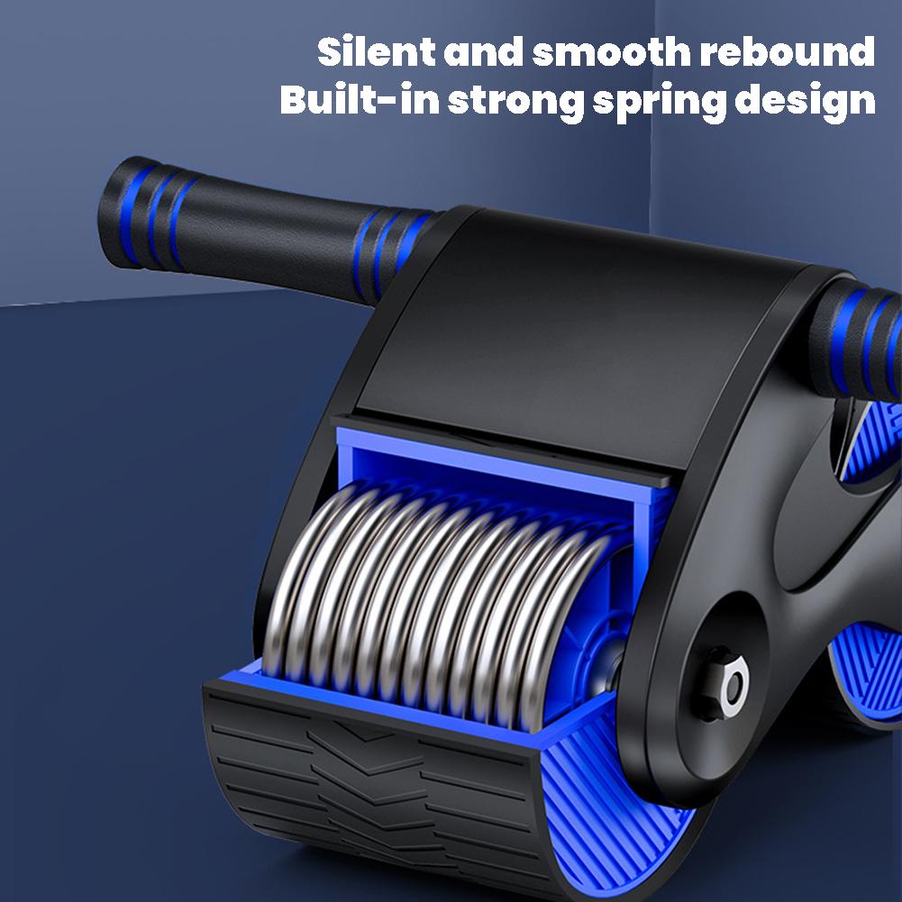 Abdominal Wheel Exerciser Dual Wheel Design Abdominal Fitness Wheel Automatic Rebound Anti-Slip for Bodybuilding Training
