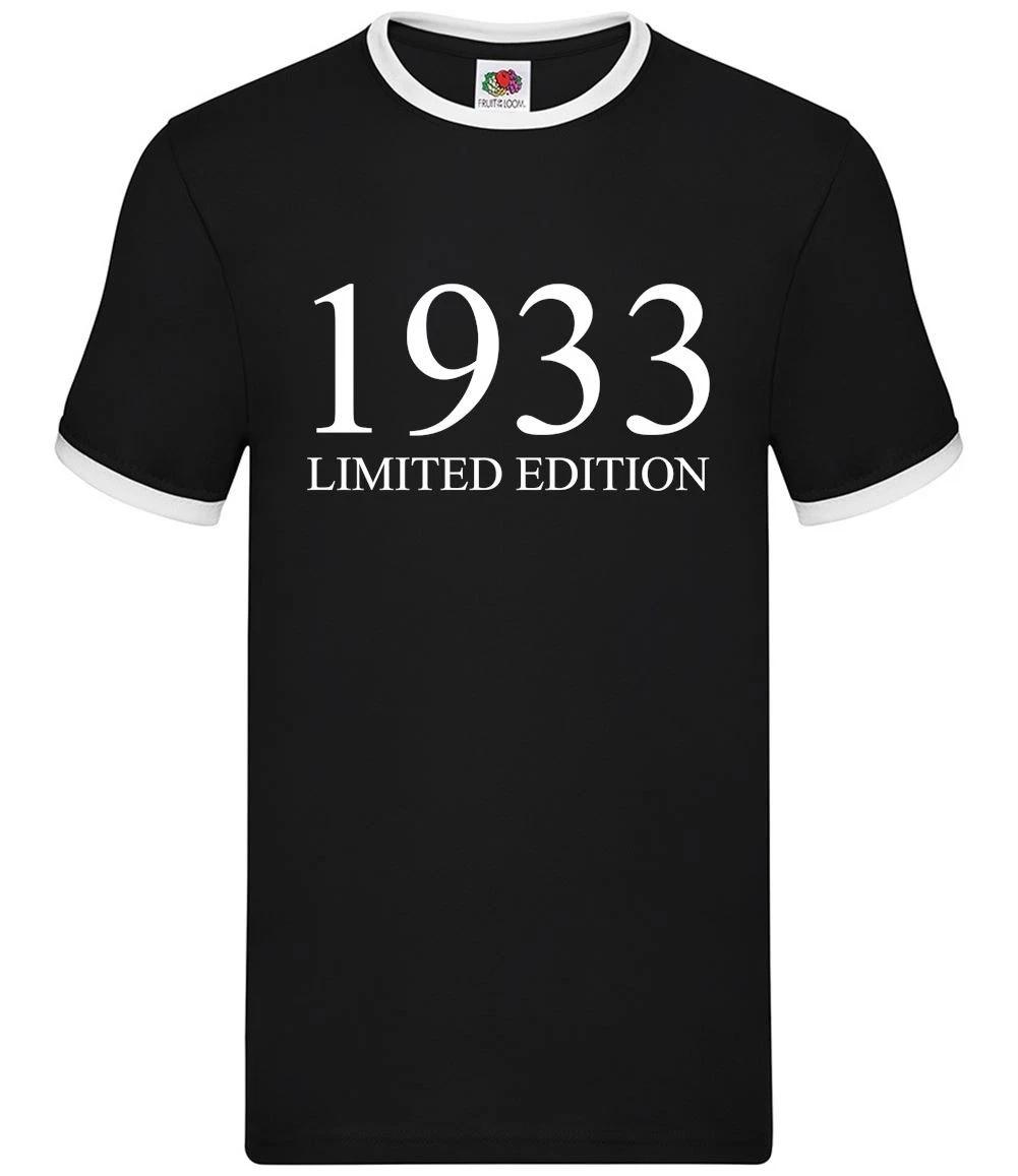 Limited Edition 1933 - Mens Ringer - Birthday Present 91st 91 Gift Age S
