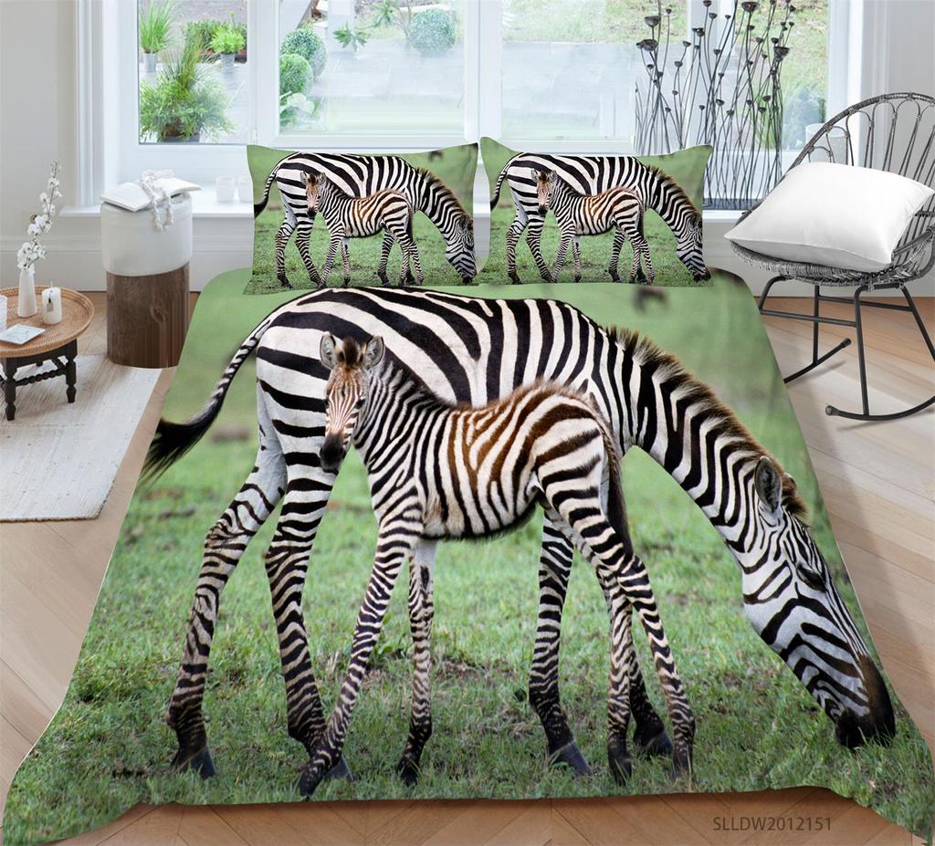 3D Zebra Pattern Home Bedding Set Bedding Cover Pillowcase AU/US/EU Full Size Bedding Set Home Decoration Gift