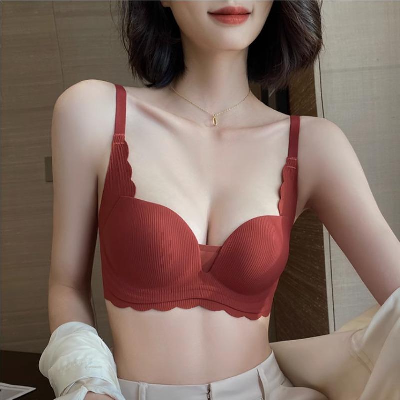 

Floral Lace Front Closure Wireless Bra S червоний