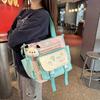 Tutorial Bag, Hand Bag, Shoulder Art Bag, Crossbody Large-capacity Schoolbag, Color-blocking Cartoon Learning Bag