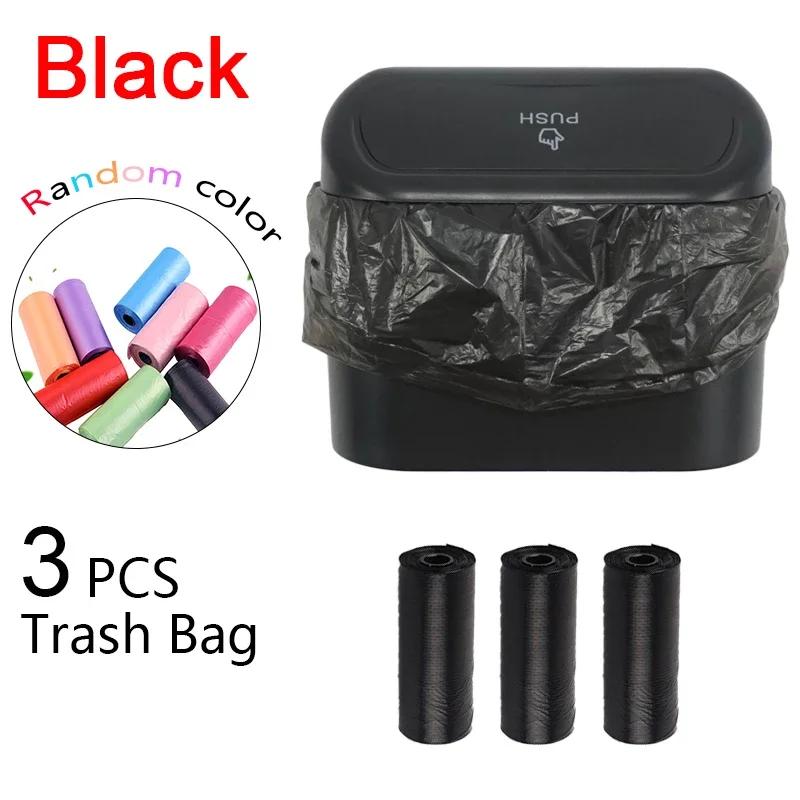 Hanging Car Trash Can ABS Square Pressing Trash Bin Vehicle Garbage Dust Case Storage Box Auto Interior Accessories for Car