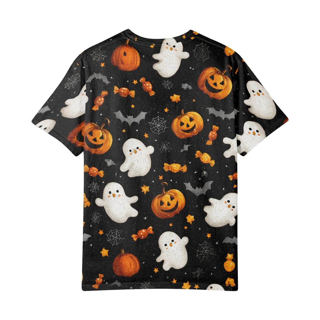 Women's V-Neck Halloween Print Lightweight Blouse for Spring and Summer