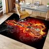 1pc. Flame Guitar Rug - Home Decor, Office Carpet, Chair Cover, Outdoor Mat, Gift Idea for Music Lovers