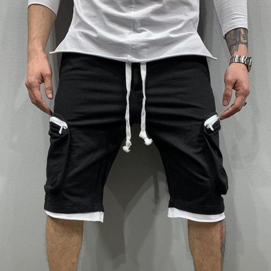 Falsi pantaloncini cargo a due pezzi lunghezza al ginocchio uomo gamba  larga pantaloncini dritti sudore streetwear acquista in modo economico —  spedizione gratuita, recensioni reali con foto — Joom