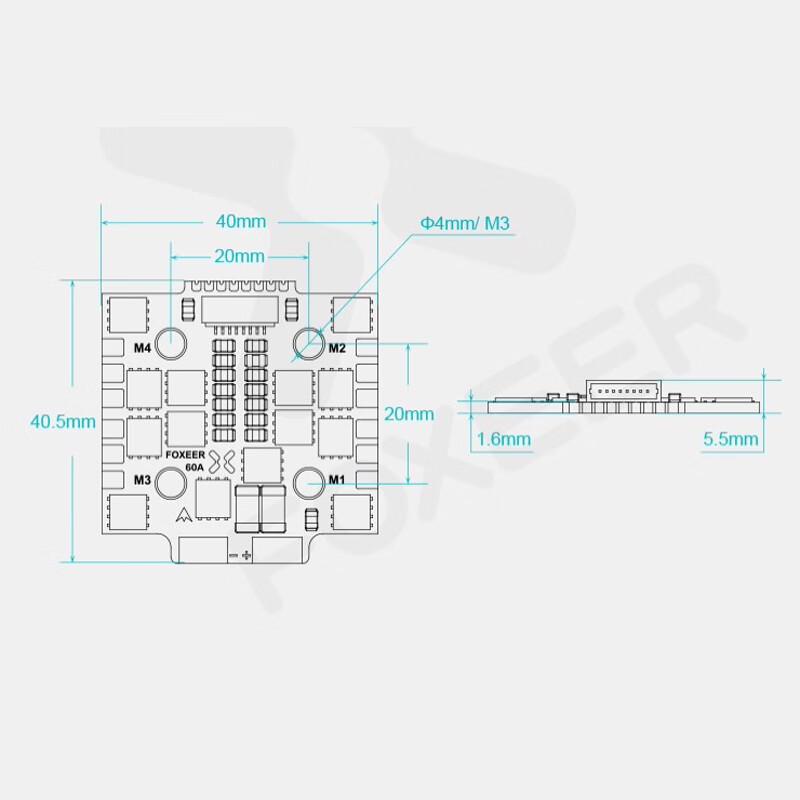 FOXEER F722 V4 Mini Flight Controller Stack 60A ESC