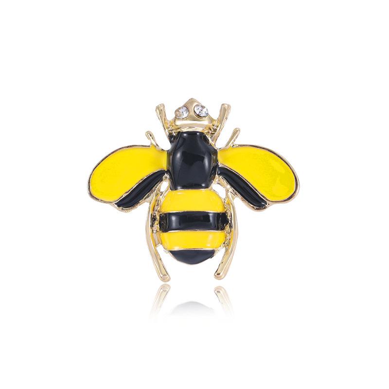New Style Oil Drip Bee Brooch - Cute Animal Collar Pin, Simple Clothing Accessory