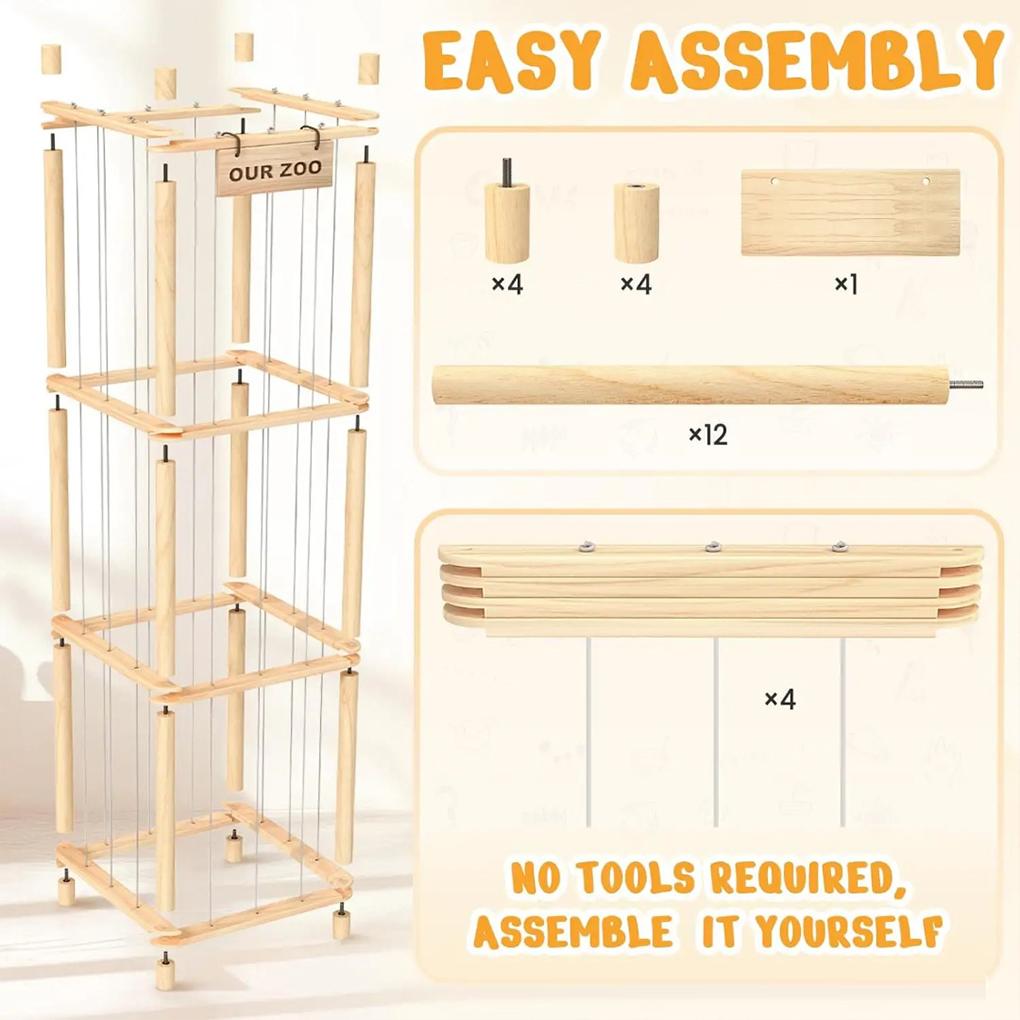 Stuffed Storage With High Large Capacity Plush Sturdy Solution Child - Wooden Material Ideal for Playroom Bedroom