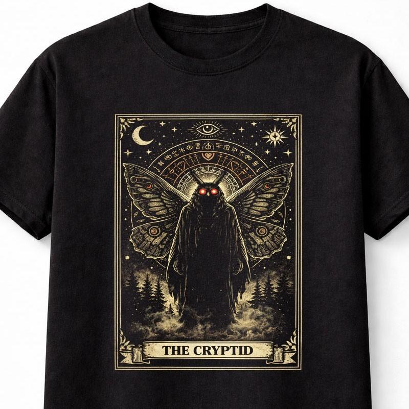 MothUnisex Cryptid Occult Horror Gothic Graphic Tee Unisex T Shirt S5XL