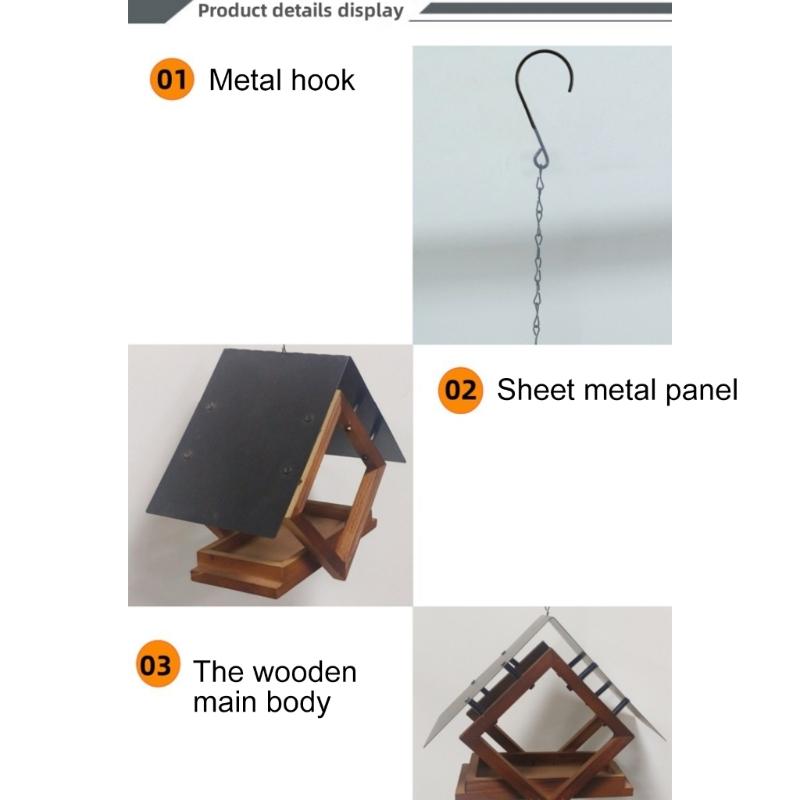 Bucolic Outdoor Bird Feeder With Open Design To Attract Multiple Species Natural Wood And Metal Yard Ornaments