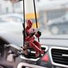 Anime Car Mirror Hanging Pendant Deadpool Ornaments Auto Functional Rear View Mirror Charm for Car Interior Decor Christmas Gift